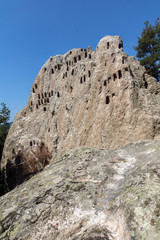 Amazing view of Thracian Sanctuary Eagle Rocks near town of Ardino, Kardzhali Region, Bulgaria