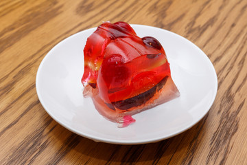 Gelatin dessert with fruit