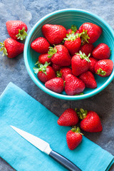 bowl of summer strawberries