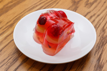 Gelatin dessert with fruit