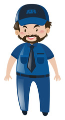 Bus driver in blue uniform