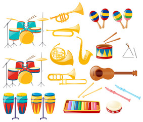 Different kinds of musical instruments © brgfx