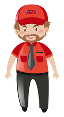 Bus driver in red uniform