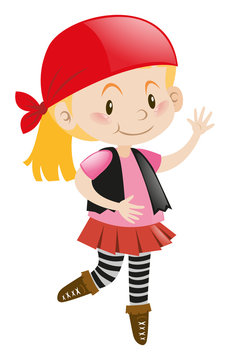 Girl in pirate costume