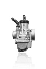 Carburetor For Motorcycle isolated on a white background. This has clipping path.