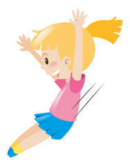 Side of little girl in pink shirt