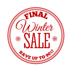 Winter sale. Vector inscription.