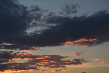 Beautiful sunlight over sky with clouds for background