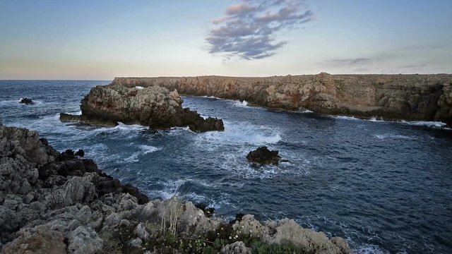 The wild coast of Minorca, Spain. 