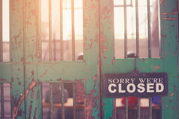 Closed sign made with vintage filter.