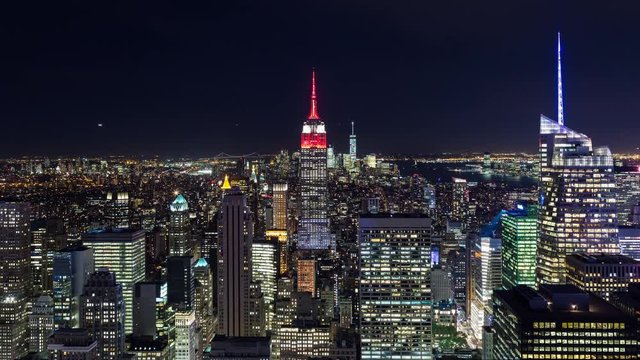 Manhattan Skyline at Night Timelapse New York City