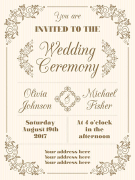 Retro wedding invitation