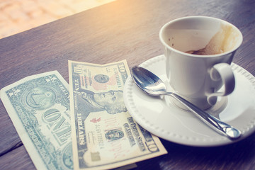 pay for a cup of hot eapresso