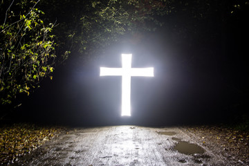 glowing cross religion in the dark Freezelight