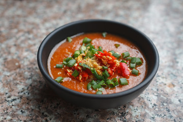 Suki yaki sauce with seasoning,in buffet restaurant,thai style food.
