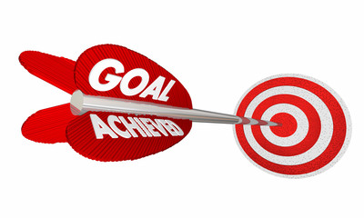 Goal Achieved Arrow Hitting Target Bulls Eye 3d Illustration