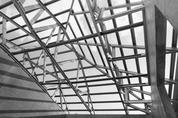Obraz premium Structure of steel roof.
