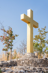 big cross on the top of mountain