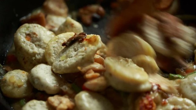 Champignon De Pari French dish. Gourmet sour cream sauce