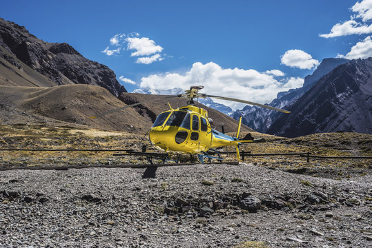Aconcagua, in the Andes mountains in Mendoza, Argentina.