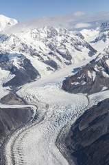 Alaskan curving glacier