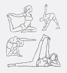 Yoga, fitness, training, and exercise sport hand drawing. Good use for symbol, logo, web icon, mascot, sticker, sign, or any design you want.