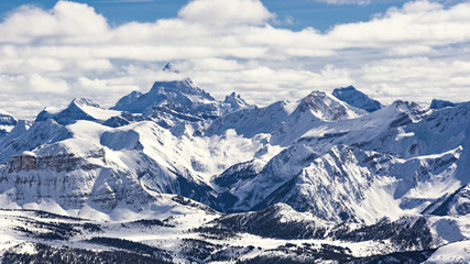 Fototapeta na wymiar Mountain Ski Resort and Mount Assiniboine Banff National Park Alberta Canada