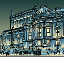 Paris, opéra Garnier la nuit