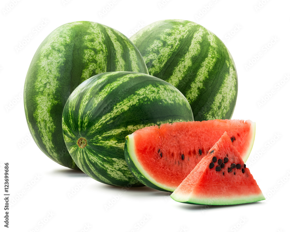 Wall mural watermelon isolated on white - Wall murals