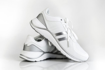 Running shoes, isolated on Gray background