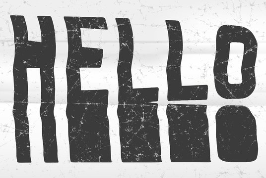 Hello glitch art typographic poster. Glitchy word for your creative designs
