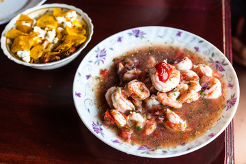 Shrimp ceviche,