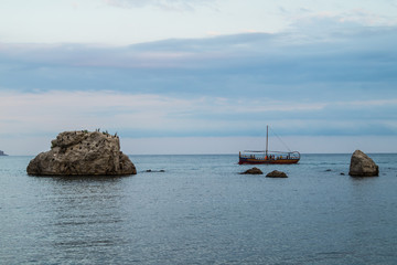 Calm sea and dramatic sky