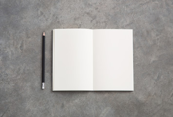 Notebook with pencil