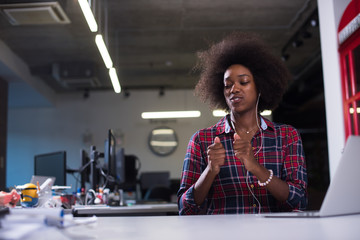 portrait of a young successful African-American woman in modern