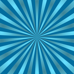 Blue rays poster. Popular ray star burst background television vintage. Dark-blue and light-blue abstract texture with sunburst, flare, beam. Retro art design. Glow bright pattern. Vector Illustration
