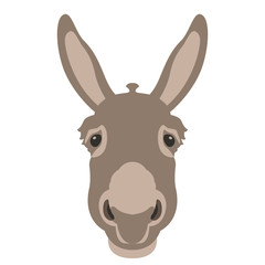 Fototapeta na wymiar donkey head face vector illustration style Flat