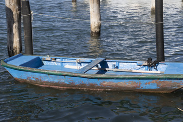 old wooden boat in the harbor