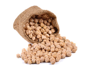 chickpeas isolated on a white background.