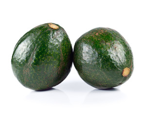 avocados on white background.