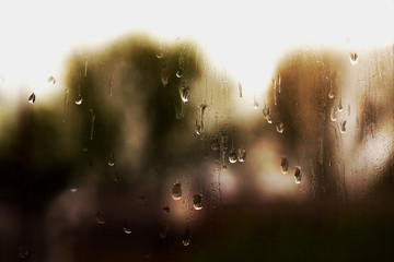 Water drops on glass window