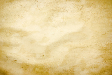 Yellow stained paper. Old retro letter texture. 
