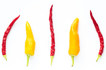 Different kinds of chilli peppers