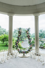 Wedding arch with fresh flowers