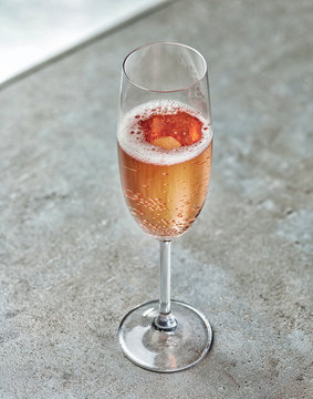 Glass Of Pink Champagne