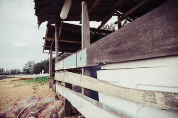 closed up and selective focus image bacground, wooden fisherman