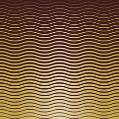 Geometric modern vector pattern. Fine ornament with brown and golden waves