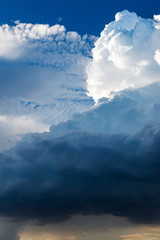 clouds with blue sky, extreme, stormy weather