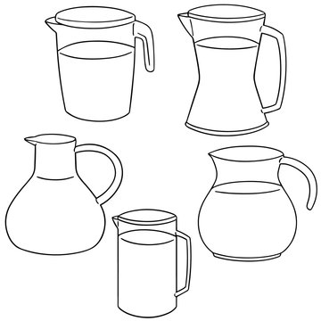 vector set of water pitcher