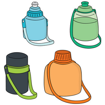 vector set of water bottle